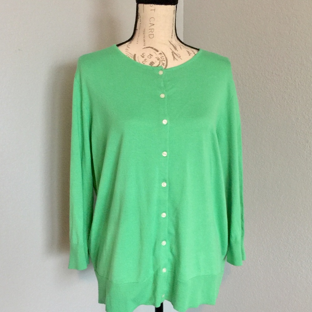 Chaps Button Down Cardigan 100% Cotton